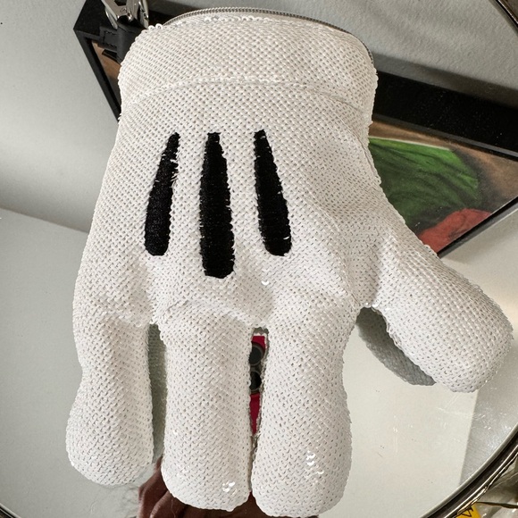 Disney Parks Sequin Mickey Mouse Glove Coin Purse Bag Charm - Picture 4 of 6